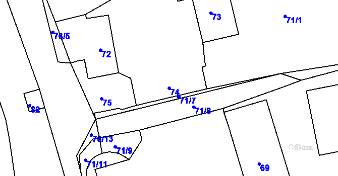 Parcela st. 74 v KÚ Chotíkov u Kynšperka nad Ohří, Katastrální mapa