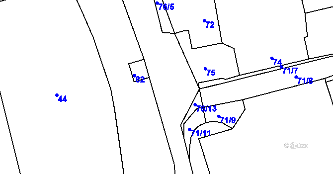 Parcela st. 76/7 v KÚ Chotíkov u Kynšperka nad Ohří, Katastrální mapa