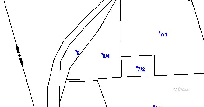 Parcela st. 8/4 v KÚ Chotíkov u Kynšperka nad Ohří, Katastrální mapa