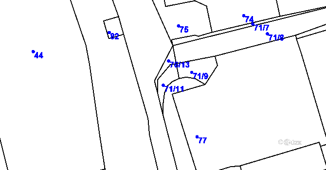 Parcela st. 71/11 v KÚ Chotíkov u Kynšperka nad Ohří, Katastrální mapa