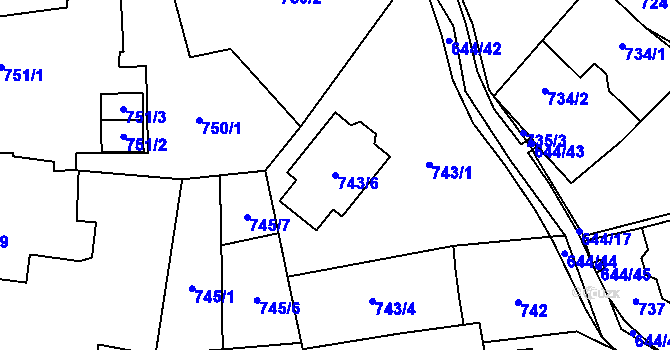 Parcela st. 743/6 v KÚ Kynšperk nad Ohří, Katastrální mapa