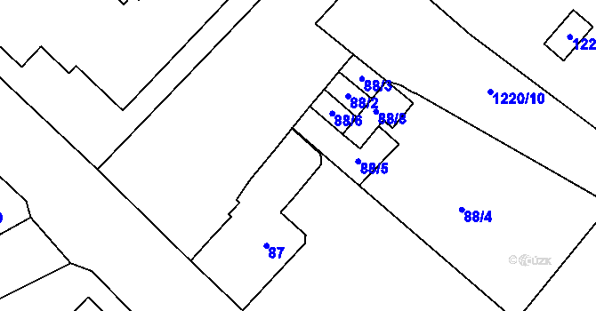 Parcela st. 88/9 v KÚ Kynšperk nad Ohří, Katastrální mapa