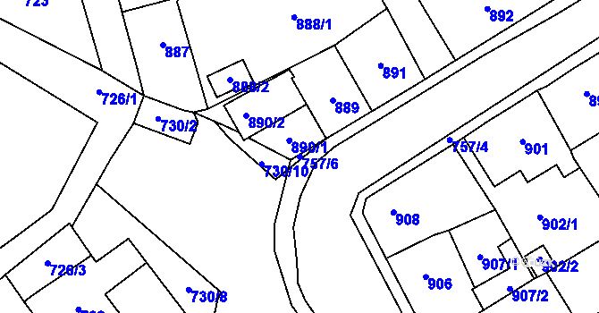 Parcela st. 757/6 v KÚ Kynšperk nad Ohří, Katastrální mapa