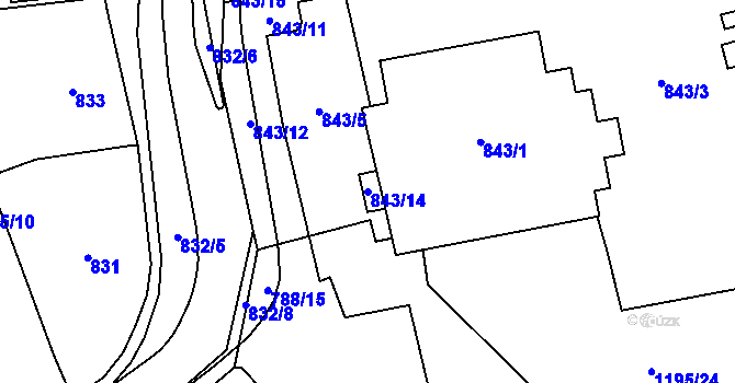 Parcela st. 843/14 v KÚ Kynšperk nad Ohří, Katastrální mapa