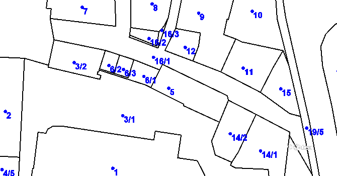 Parcela st. 5 v KÚ Kynšperk nad Ohří, Katastrální mapa