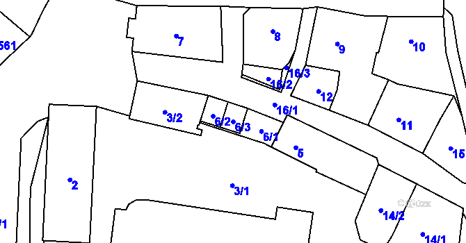 Parcela st. 6/3 v KÚ Kynšperk nad Ohří, Katastrální mapa