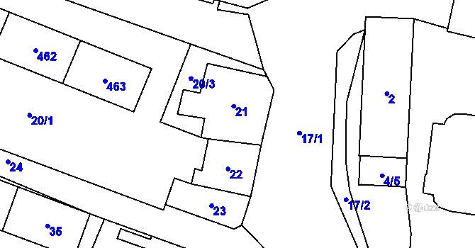 Parcela st. 21 v KÚ Kynšperk nad Ohří, Katastrální mapa
