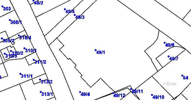Parcela st. 49/1 v KÚ Kynšperk nad Ohří, Katastrální mapa