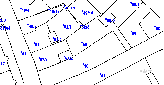 Parcela st. 56 v KÚ Kynšperk nad Ohří, Katastrální mapa