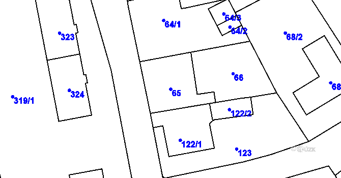 Parcela st. 65 v KÚ Kynšperk nad Ohří, Katastrální mapa