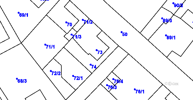 Parcela st. 73 v KÚ Kynšperk nad Ohří, Katastrální mapa