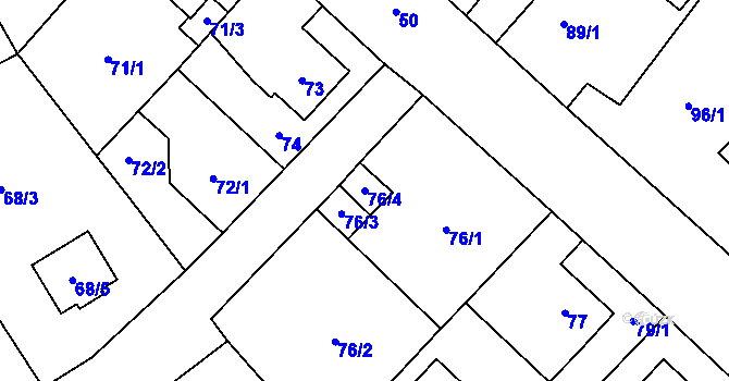 Parcela st. 76/4 v KÚ Kynšperk nad Ohří, Katastrální mapa
