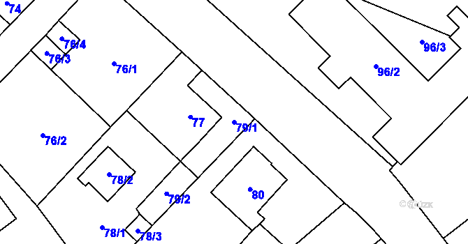 Parcela st. 79/1 v KÚ Kynšperk nad Ohří, Katastrální mapa