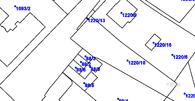 Parcela st. 86/2 v KÚ Kynšperk nad Ohří, Katastrální mapa