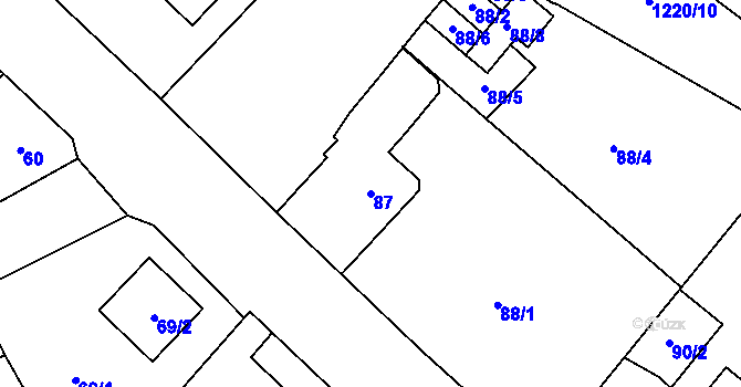 Parcela st. 87 v KÚ Kynšperk nad Ohří, Katastrální mapa