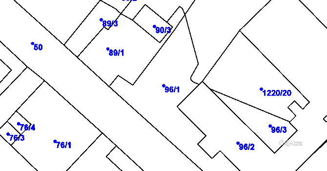 Parcela st. 96/1 v KÚ Kynšperk nad Ohří, Katastrální mapa