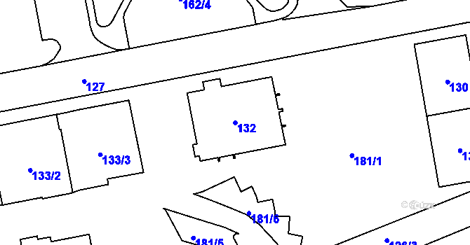 Parcela st. 132 v KÚ Kynšperk nad Ohří, Katastrální mapa
