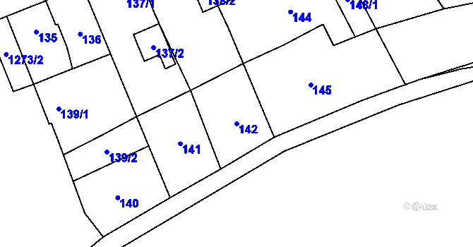 Parcela st. 142 v KÚ Kynšperk nad Ohří, Katastrální mapa