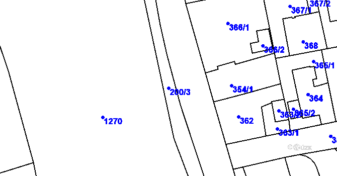 Parcela st. 200/3 v KÚ Kynšperk nad Ohří, Katastrální mapa