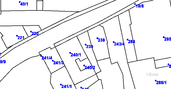 Parcela st. 239 v KÚ Kynšperk nad Ohří, Katastrální mapa