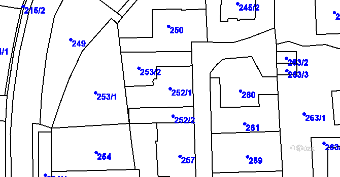 Parcela st. 252/1 v KÚ Kynšperk nad Ohří, Katastrální mapa