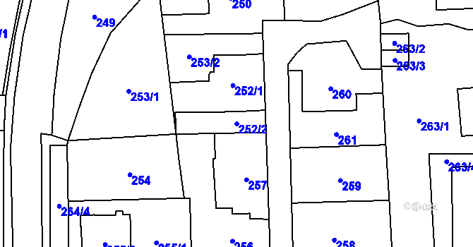 Parcela st. 252/2 v KÚ Kynšperk nad Ohří, Katastrální mapa