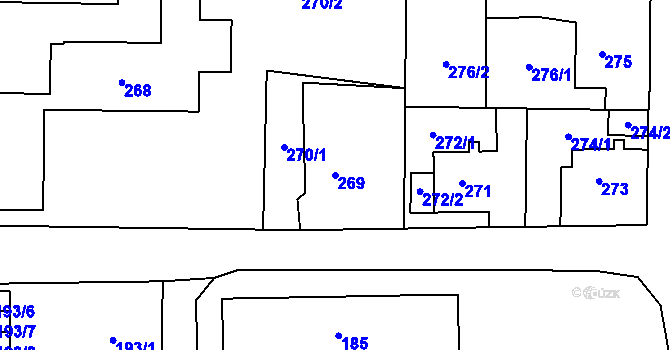 Parcela st. 269 v KÚ Kynšperk nad Ohří, Katastrální mapa