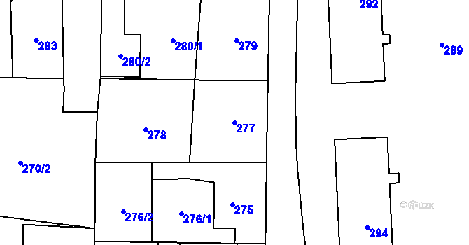 Parcela st. 277 v KÚ Kynšperk nad Ohří, Katastrální mapa