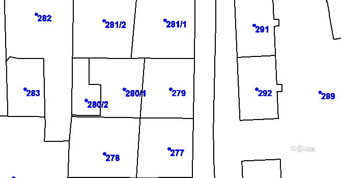 Parcela st. 279 v KÚ Kynšperk nad Ohří, Katastrální mapa