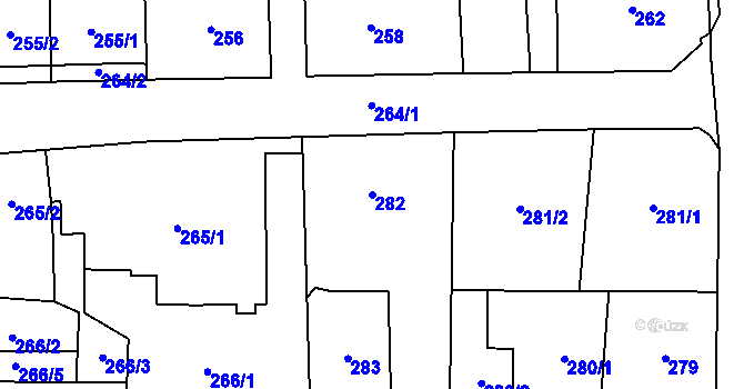 Parcela st. 282 v KÚ Kynšperk nad Ohří, Katastrální mapa