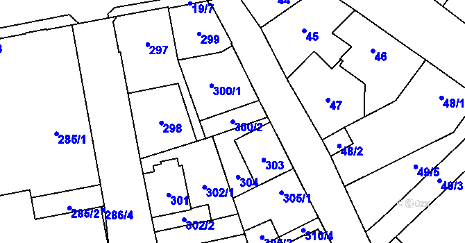 Parcela st. 300/2 v KÚ Kynšperk nad Ohří, Katastrální mapa