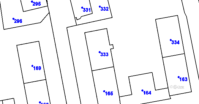 Parcela st. 333 v KÚ Kynšperk nad Ohří, Katastrální mapa