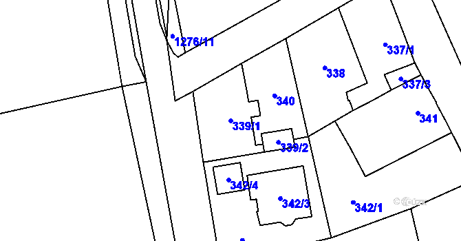 Parcela st. 339/1 v KÚ Kynšperk nad Ohří, Katastrální mapa