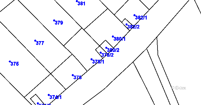 Parcela st. 378/2 v KÚ Kynšperk nad Ohří, Katastrální mapa