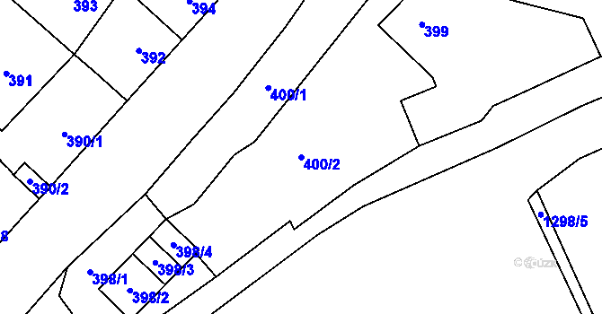 Parcela st. 400/2 v KÚ Kynšperk nad Ohří, Katastrální mapa