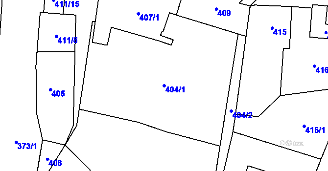 Parcela st. 404/1 v KÚ Kynšperk nad Ohří, Katastrální mapa