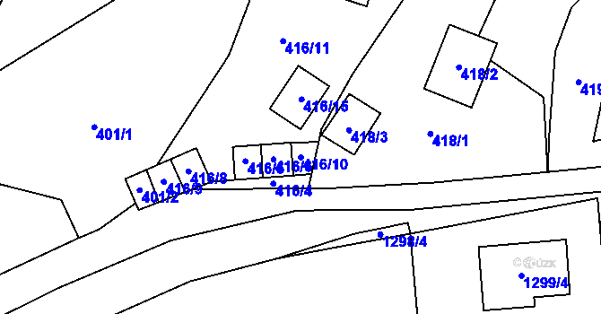 Parcela st. 416/10 v KÚ Kynšperk nad Ohří, Katastrální mapa