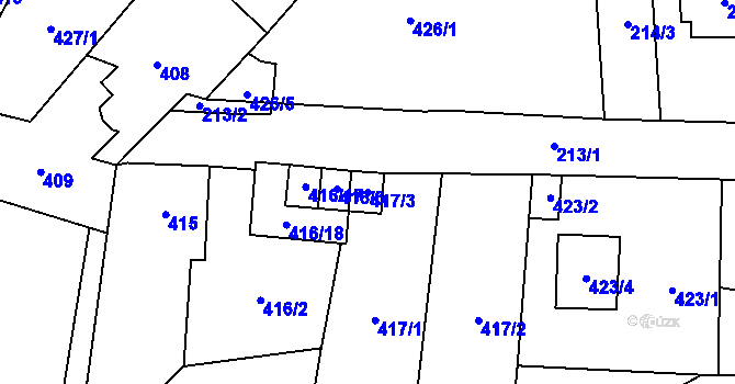 Parcela st. 417/3 v KÚ Kynšperk nad Ohří, Katastrální mapa