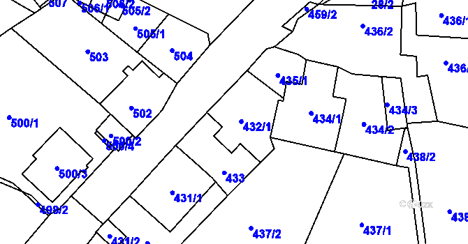 Parcela st. 432 v KÚ Kynšperk nad Ohří, Katastrální mapa