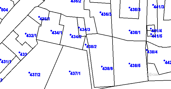 Parcela st. 438/2 v KÚ Kynšperk nad Ohří, Katastrální mapa