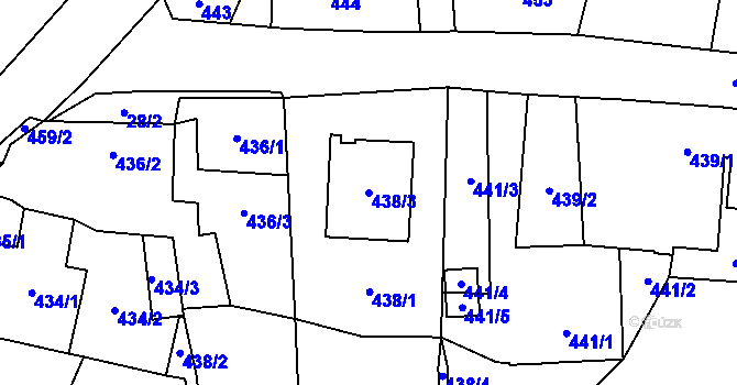 Parcela st. 438/3 v KÚ Kynšperk nad Ohří, Katastrální mapa
