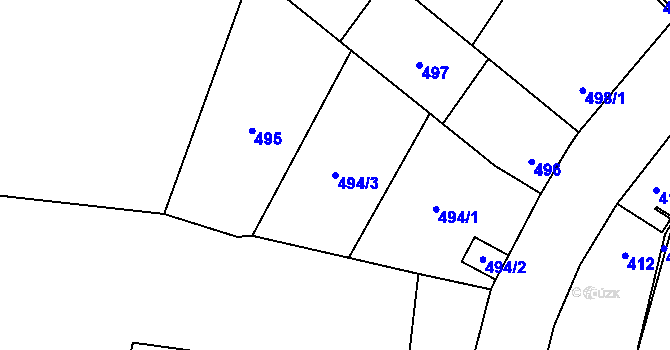 Parcela st. 494/3 v KÚ Kynšperk nad Ohří, Katastrální mapa