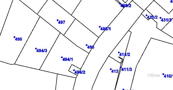 Parcela st. 496 v KÚ Kynšperk nad Ohří, Katastrální mapa