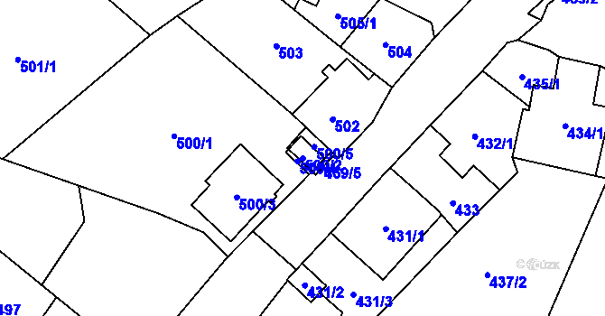 Parcela st. 500/2 v KÚ Kynšperk nad Ohří, Katastrální mapa