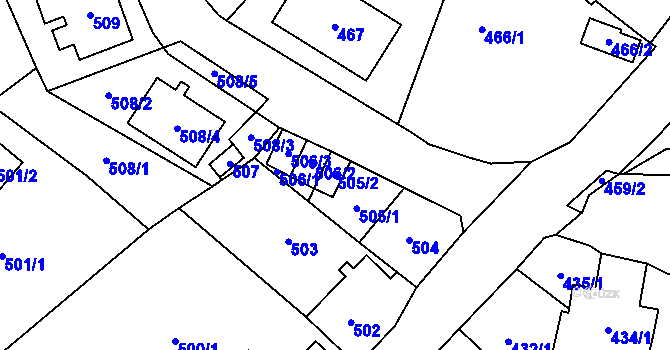 Parcela st. 505/2 v KÚ Kynšperk nad Ohří, Katastrální mapa