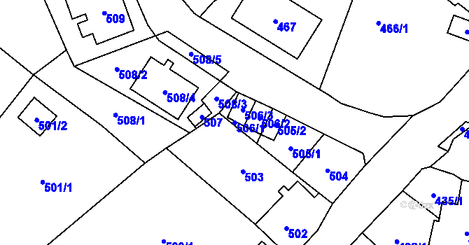 Parcela st. 506/1 v KÚ Kynšperk nad Ohří, Katastrální mapa
