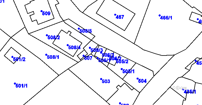 Parcela st. 506/3 v KÚ Kynšperk nad Ohří, Katastrální mapa