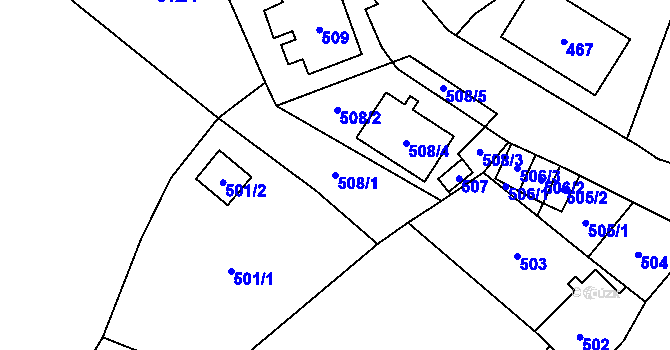 Parcela st. 508/1 v KÚ Kynšperk nad Ohří, Katastrální mapa