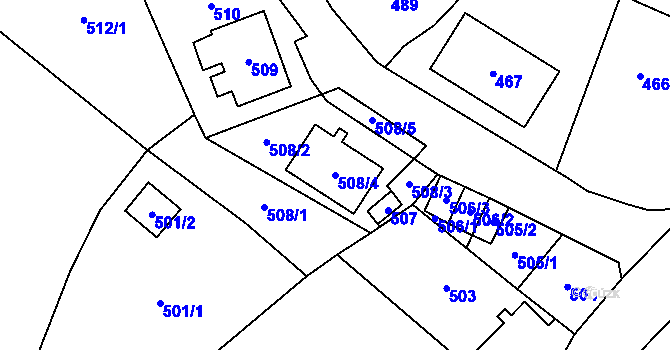 Parcela st. 508/4 v KÚ Kynšperk nad Ohří, Katastrální mapa