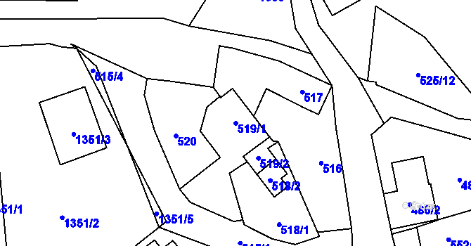 Parcela st. 519/1 v KÚ Kynšperk nad Ohří, Katastrální mapa
